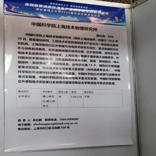 中科院上海技术物理研究所招聘博士研究生硕士研究生，月薪不足3千